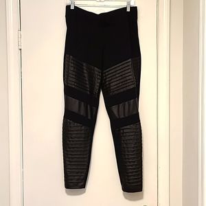 Black and Faux Leather Leggings